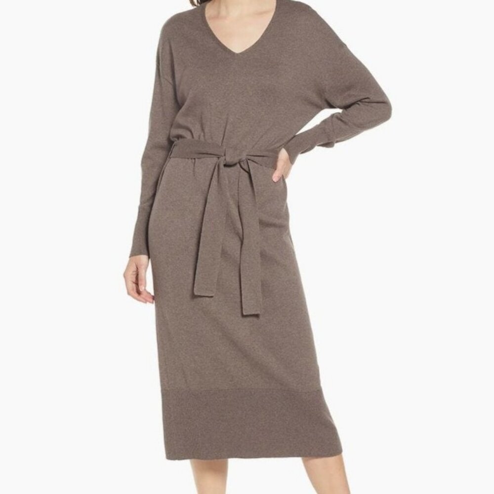RAILS Latte Brown Margot Midi Sweater Dress NWT